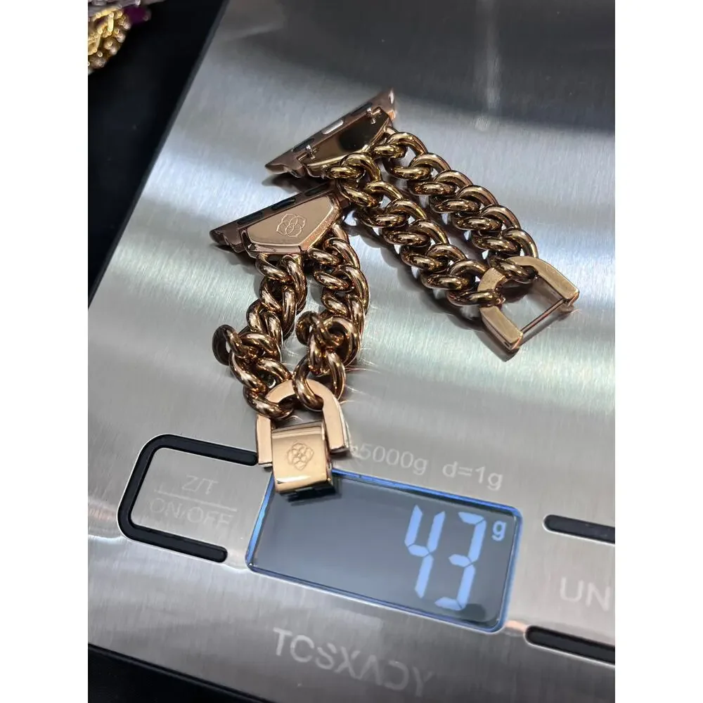 Kendra Scott Whitley Double Chain Apple Watch Band Rose Gold XS
